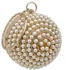 High Quality Variety Of Colors European and American Round handbag Ladies Pearl Dress Hand Holding Evening Bag