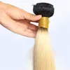 T1B / 613オムレブラジルストレートヘアエクステンション100％リミー人間の髪織り束