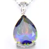 10 stks Acessoires voor Sieraden Regenboog Natuurlijke Mystic Topaz Hangers 925 Silver Dames Crystal Zirkoon Kettingen Hanger Kerstcadeau