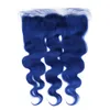 Część 13x4 Pełna koronkowa frontal z ciemnoniebieską falą do ciała Włosy 3bundles Blue Kolor Hair Weaves z koronkowym czołowym 6956979