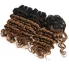 Pacotes de trama ombré cabelo ondulado brasileiro profundo 8-10 polegadas 3 pçs/conjunto para cabeça cheia 166 g/conjunto