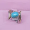 Contrast Color Silver Feather Turquoise Women Rings Fashion Jewelry Band Ring Gift Will and sandy