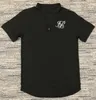 Men Tee T shirts black White green Curve hem Chest Logo Stretch Latest Designer Plain Shirts For Guys Cotton siksilk T shirt