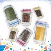 300Pcs/Lot Reusable Mason Jar Shape Food Zipper Sealed Storage Bag Kitchen Travel Candy Saver Leak-proof Bags