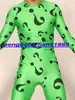 녹색 Lycra Spandex Riddler Catsuit Costume Unisex 문제 마크 바디 정장 테마 의상 할로윈 파티 코스프레 바디 수트 P273237K
