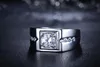 2018 New Arrival Sparkling Fashion Jewelry 925 Sterling Silver Solitaire White Topaz CZ Diamond Men Men Wedding Band Ring Gift4215024