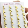 Everfast 10pairs Lot Tiny France Eiffel Tower rostfritt stål örhänge Vakuumplätering Golden Ear Studs smycken för kvinnor barn T136269S