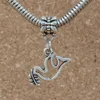 100st Antik Silver Peace Dove Oliver Charms Pendant för smycken gör armband Halsband DIY Tillbehör 19x24mm A-259