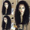 Free part Pre Plucked loose curly wig natural black long kiny curly synthetic Lace Front Wigs With Baby Hair For black Women