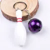 3D Bowling Ball Nyckelkedjor Multipelfärgad färg Casual Sporty Style Män Kvinnor Tonåring Key Ring KeyChain Free Ship