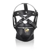 Bondage High Quality Pu Leather Gimp Head Harness Riding Fancy Hood Mask Låsbar #R52