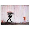 Wandkunst Leinwand Abstrakt Gemälde Helle Farbe Modernes Ölbild Kein Rahmen Banksy Bunte Regen Home Decoration