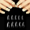 600pcs / saco 3d unhas falsificadas claras brancas francês francês capa completa acrílico unhas salon diy unha suprimentos nail art ferramenta