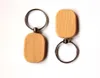 Wholesale NEW 50pcs Blank Rounded Rectangle Wooden Key Chain Promotion Carving Key ID Engrave Gift 1.6'' -Free Shipping