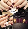 24pcs / ensemble brillant faux ongles brillant sexy mignon faux ongles courts longs