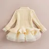 Yeni 2016 Kızlar Örme Süveter Sonbahar Kış Çocukları Giyim kazakları Sweaters tığ işi çocuk kız kıyafetleri8215002