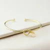 10pc / set Fashion Initial Letter Knot Bangle Armband för Kvinnor Tjej Silver / Guld / Rose Guldfärg Brev Bangle