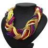 MANILAI Multi layer Simulated Pearl Statement Chokers Necklaces For Women Handmade Woven Chain Multicolor Beaded Chunky Necklace8284289