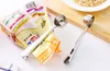 Stainless Steel Coffee Measuring Spoon With Bag Seal Clip Silver Multifunction Jelly Ice Cream Fruit Scoop Spoon Kitchen Accessories WX9-473