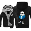 Undertale Kostüme Dicke Hoodies Erwachsener Velvet Baseball Sweatshirts Sans Männer Winterjacke Hutmantel Mantel