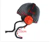 Bonnet mignon pour enfants, Design d'écouteurs, chapeau tricoté à la main, oreillettes, casquette coupe-vent pour garçons et filles (40-46cm)