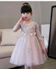 vestidos de daminha Girls Pink Mesh Wedding Party Dress Beaded Appliques Flower Girl Dresses for First Communion Dress