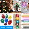 Acrylic Paint Markers Pen Colorful Waterproof Art Permanent Paint Pens for Painting on Rock Glass Canvas Fabric Metal Wood Ceramic DIY Craft