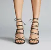 2018 Summer Lace-Up High Heels Gladiotor Sandals Rome Style Cut-Outs Women Shoes Cross-tied Stiletto Heels Women Pumps