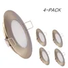 Topoch LED Recessed Downlight Lamp 4-Pack Ultra Thin Spring Clips Mount Full Aluminium DC12V 3W Dimmable for RV Boat Ceiling Lights