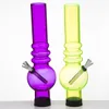 Masque Bong Acrylique scellé Tube incurvé et droit Bong Accessoires pour fumeurs Blanc Violet Rouge Bleu Jaune Couleur disponible Convient aux masques standard