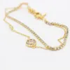 Cadeaux de Noël pour femmes Ligne de bracelet GF remplie d'or jaune 18 carats en forme de bijoux en cristaux autrichiens 4G