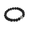 2018 Novo 8mm Natural Lava Pedra Pulseira Pulseira Homens Hematite Gallstone Cruz Braceletes Pulseras Hombre Yoga Jóias