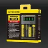 Genuíno Nitecore D2 D4 UM10 UM20 Nova I2 I4 Digi Charger Intellicharger Display LCD E Cigarros Carregador para 18650 18350 18500 14500 Bateria