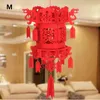 Beautiful Lucky Auspicious Red Double Happiness Chinese Knot Tassel Hanging Lantern Rooftop Wedding Room Decoration QW8456