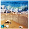 Papier peint Mural personnalisé Ocean Ocean Waves Beach Shell Salle de bain Salle de bain Chambre à coucher Auto-adhésif 3D Plancher Peinture Décor