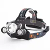 Outdoor 3 T6 LED Headlamp Portable Camping Arbetsjakt Ficklampa Torch Lantern Headlights med batteriladdare