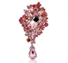 3.5 Inch Pink Rhinestone Crystal Diamante Dangle Wedding Drop Brooch Bridesmaid