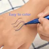 3pcs Tattoo Skin Marker Stencil Pen Assorted Tattoo Marking Pen Dual Tip Marker Piercing Dual Skin Marker Pen Black Blue Red