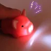 3 ألوان لطيف خنزير LED مفاتيح مصباح يدوي حلقات الصوت الإبداعية أطفال ألعاب الخنازير الكرتون ساون