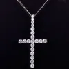 Hot Vendas Hip hop longo colar de pingente Cruz Charme Bling Ice Fora Cubic Zircon dos homens jóias com corrente para o presente