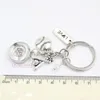 Nieuwe aankomst Diy verwisselbaar 18 mm Snap sieraden Snap Key Chain Love Baseball Key Chain Bag Charm Snaps sleutelring voor sportfans geschenken