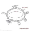 Hela - - Retail Lowest Christmas Gift 925 Silver Hanging Horse Bangle Horseshoe Armband Geometric Silver Chain Armele266C