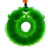 Nieuwe Natuurlijke Jade China Groene Jade Hanger Ketting Amulet Lucky Dragon Statue Collection Zomer Ornamenten Natuursteen