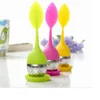 10pic New Silicone Leaf Tea Strainer Bag Filter Stainless Steel Tea Infuser free shipping