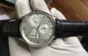 Лучшие мужские автоматические часы Мужские прозрачные часы Master Ultra Thin Watch Black White Dial Power Leather Strap 1378420 Reserve Мужские наручные часы
