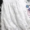 2018シフォンスカートタッセル羽毛バストスカートの背の高いウエストハン版の女性ロングポーズAラインスカートジョーカー