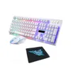 Bakgrundsbelysning Tangentbord och mus Combos Suspension Keys och Optisk Rainbow Lights Gaming Keyboard USB Wired for Desktop Laptop 3 stycken G20