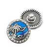 Yüksek kaliteli çiçek okyanusu W234 18mm 20mm Rhinestone Metal Düğmesi Anlam düğme bileziği için Mücevherler Kadınlar İçin Mücevher Gümüş Jewelr271n