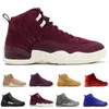 2018 12 12s Scarpe da basket maschile grano grigio scuro Bordeaux Game I The Master Taxi Playoff francese Baroni tutti sneaker sport gialli