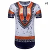 Men's African Traditiod Dashiki T-shirt Boho Hippie Kaftan Festive Tribal O-neck Ethnic Top Short Sleeve Irregular Men T-shirt